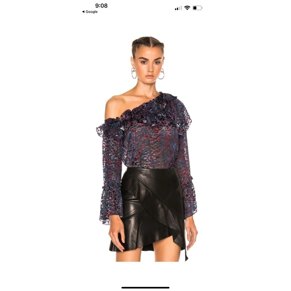 IRO designer avant garde feminine batik one shoulder long sleeve sz 42